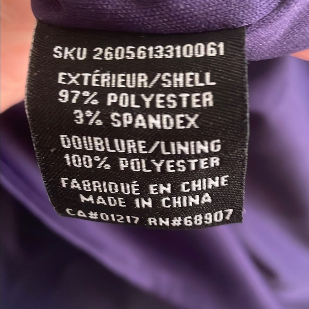 🇨🇦 Le chateau Elegant Dark Purple Sleeveless Satin Dress, size medium - Picture 4 of 17